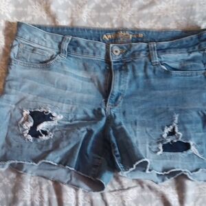 Arizona Jean Company Women's Blue Distressed Jean Shorts